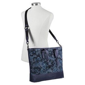 Coach Mercer Tote in Blue Floral Hawaiian Print Canvas & Leather